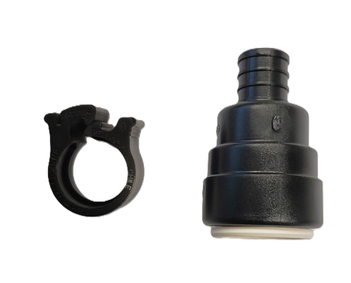 PEXLOCK RIDGED PIPE TO PEX CLAMP TRANSITION FITTING