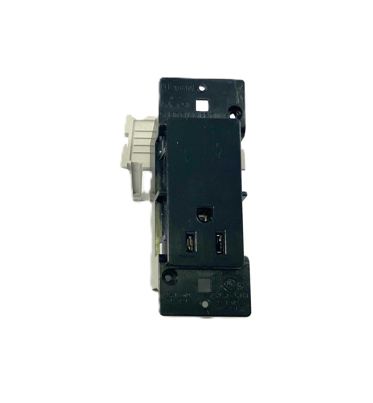 Pass & Seymour 15A Single Decorator Receptacle, Flush Mounted, Self-Contained Device